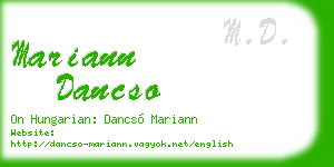 mariann dancso business card